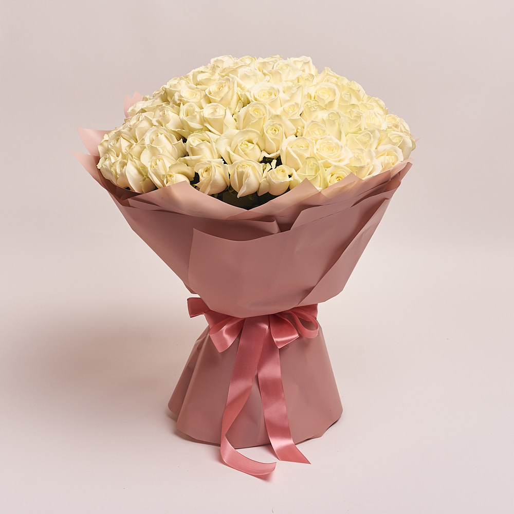 101 White Roses - Flower Delivery Monaco | Fresh Bouquets by Mr. Room Service