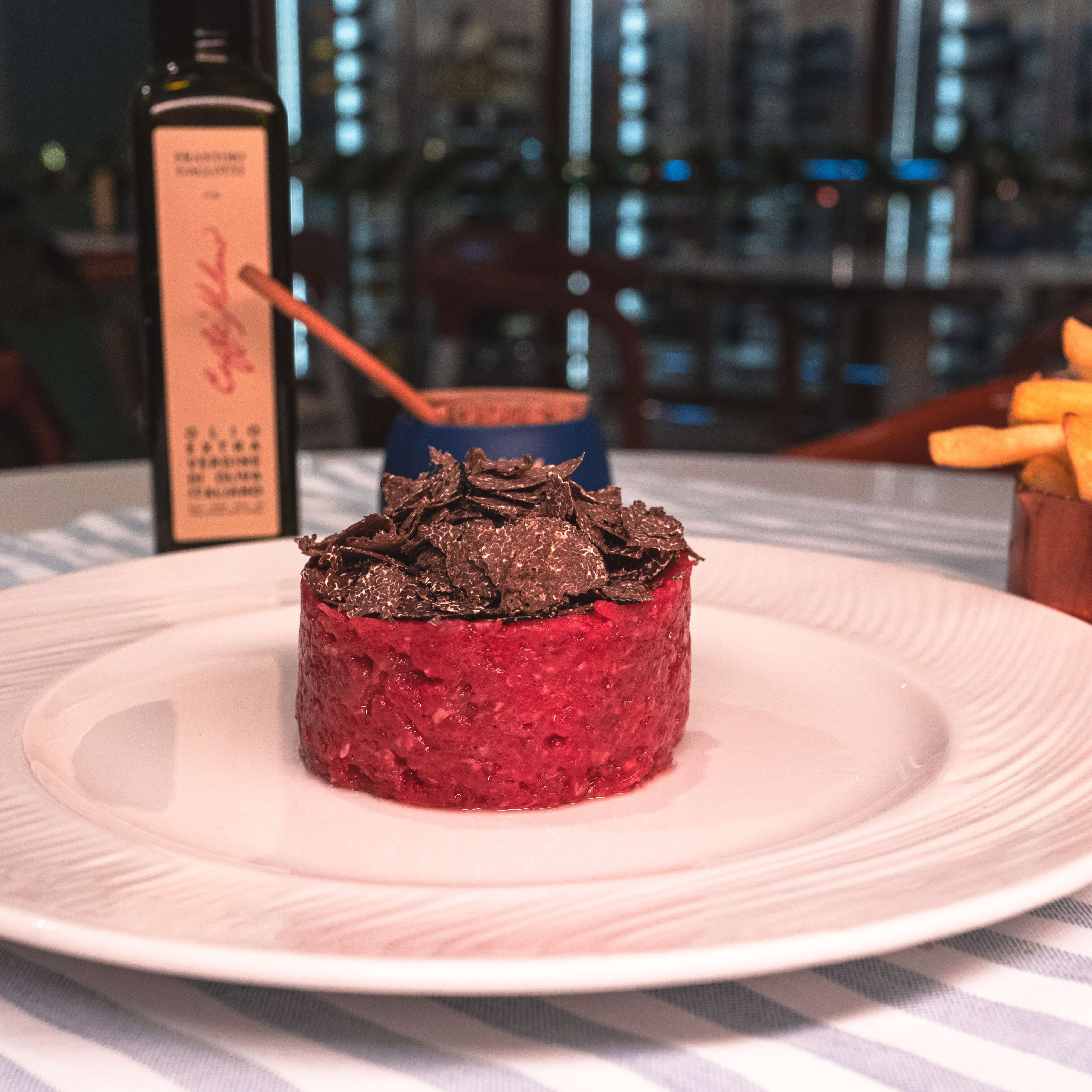 Beef Tartare with Truffle - Caffe Milano | Italian Restaurant Delivery in Monaco