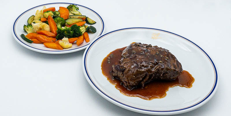 Beef fillet green pepper sauce - Odéon Café by Cipriani | Gourmet Italian Delivery in Monaco