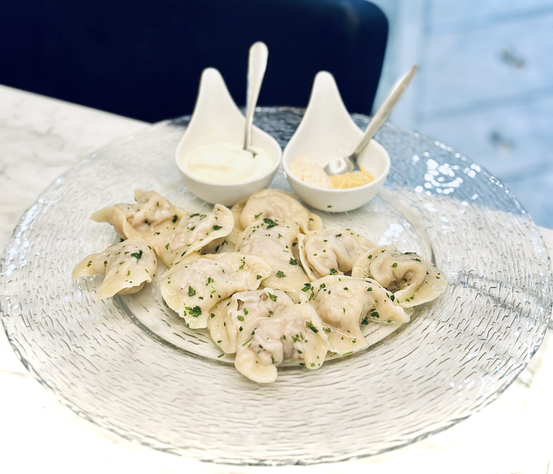 Beef pelmeni - Bubble Bar Monaco — breakfast, burgers, pizza & pelmeni delivery