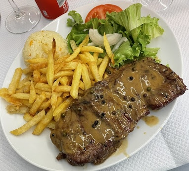 Beefsteak with pepper sauce - Braza's Delivery - Firewood-Grilled Portuguese Cuisine in Monaco