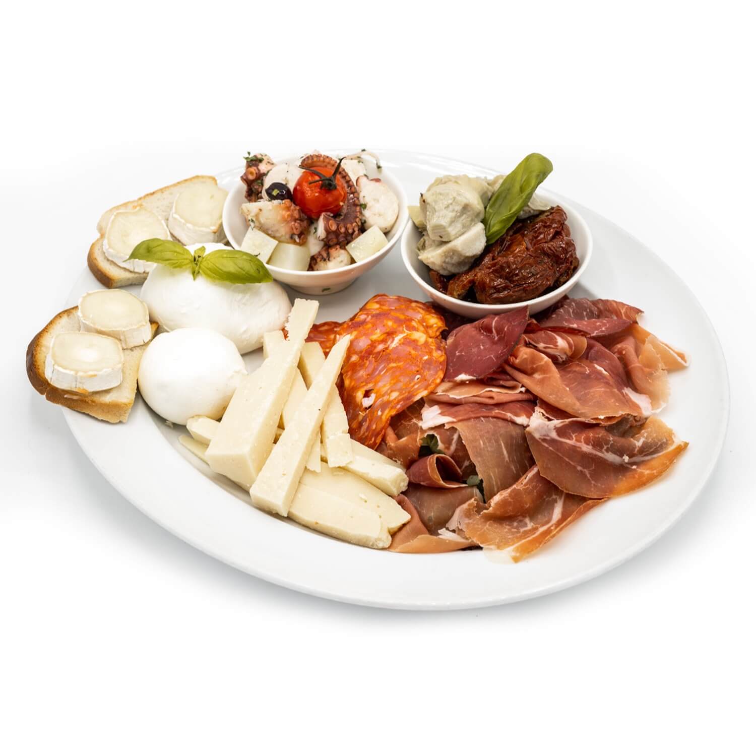 Bella Vita’s tasting platter of mixed starters - Bella Vita | Italian & French Cuisine Delivery in Monaco, Cap-d'Ail & Beausoleil