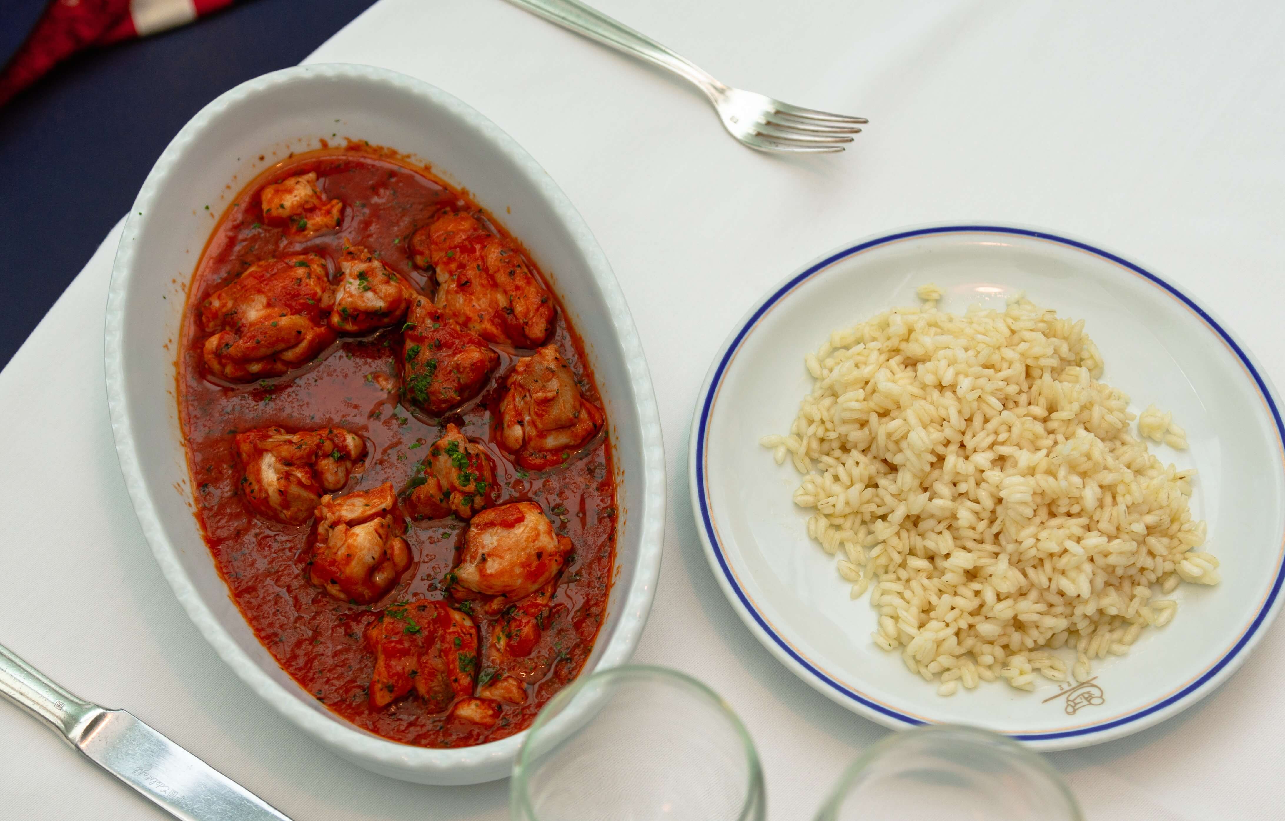 Boneless Chichen Spezzatino with Pizzaiola and Rice Pilaf - Cipriani | Fine Italian Dining Delivery in Monaco