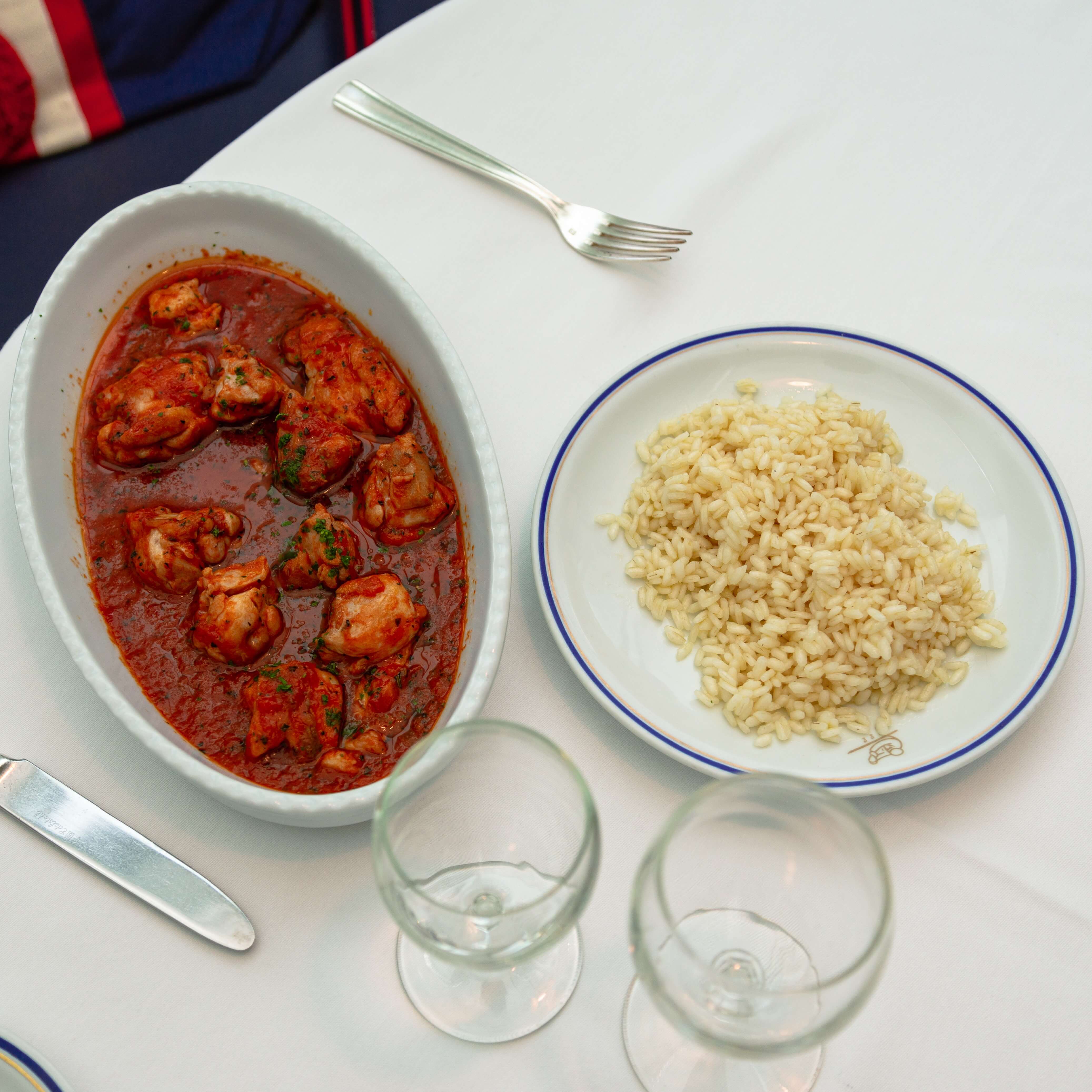 Boneless Chichen Spezzatino with Pizzaiola and Rice Pilaf  - Cipriani | Fine Italian Dining Delivery in Monaco
