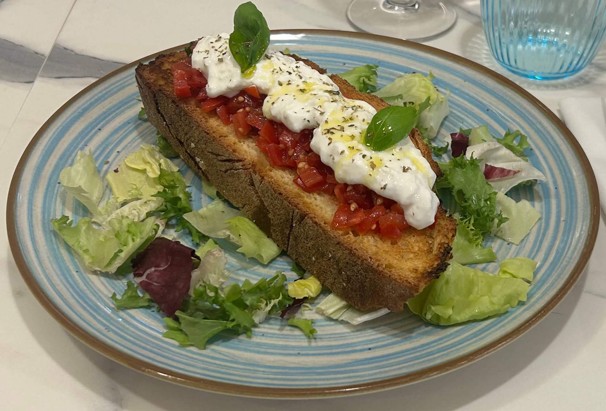 Bruschetta Tomatoes and Stracciatella - Casa Amodio | Delivery in Monaco