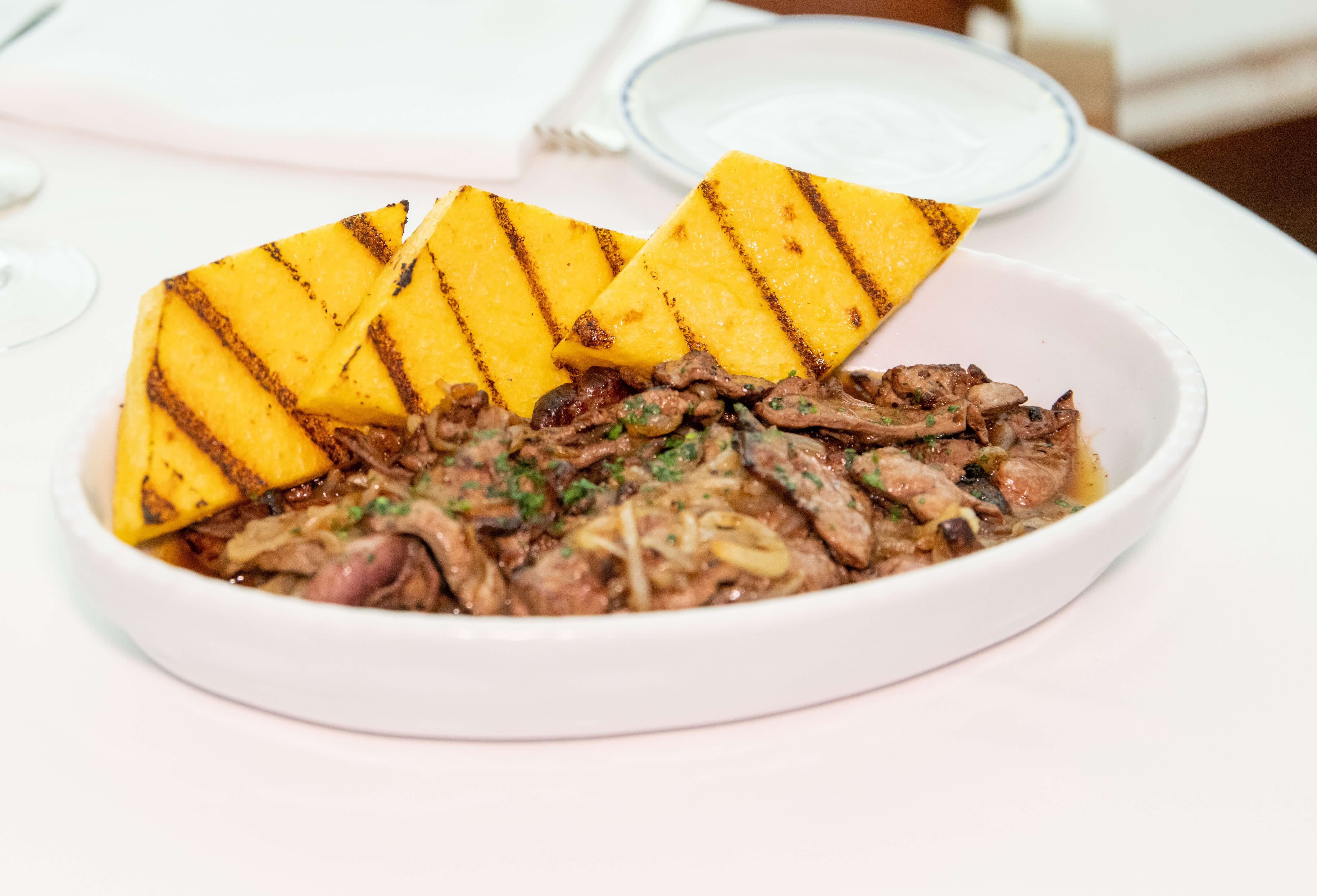 Calf's Liver alla Veneziana with Grill Polenta - Cipriani | Fine Italian Dining Delivery in Monaco