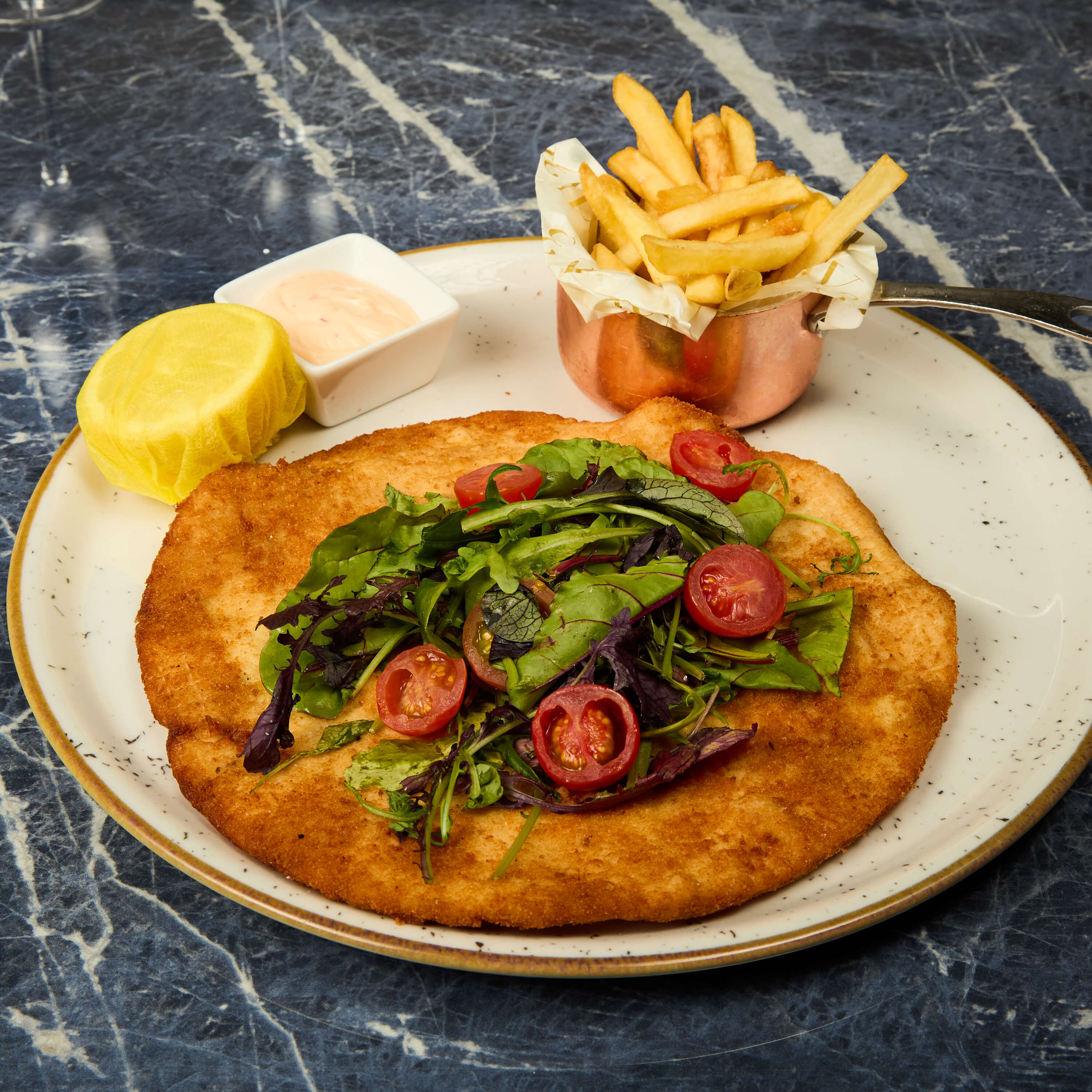 Chicken Milanese and French Fries - Avenue 31 | Mediterranean Cuisine Delivery in Monaco