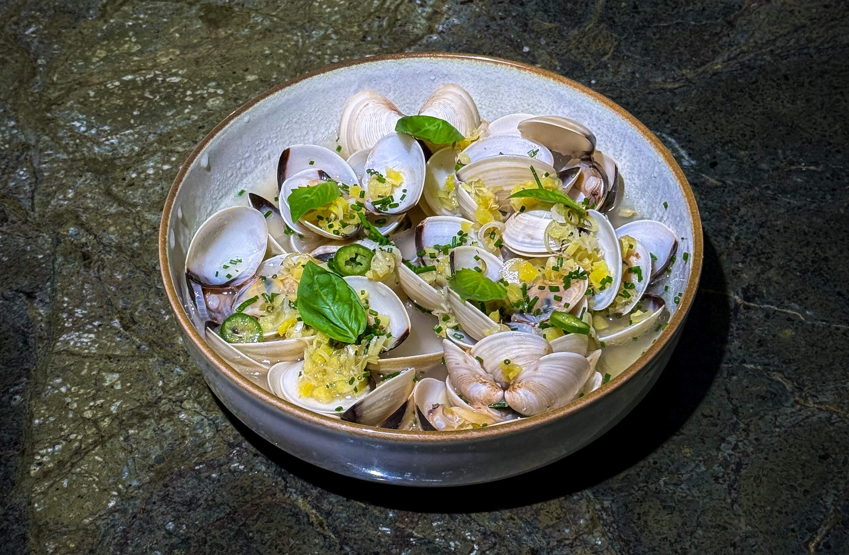 Clams with Ginger and Lemongrass - Spicy Bamboo Thai Monaco — Pad Thai, Bo Bun & Curry Delivery