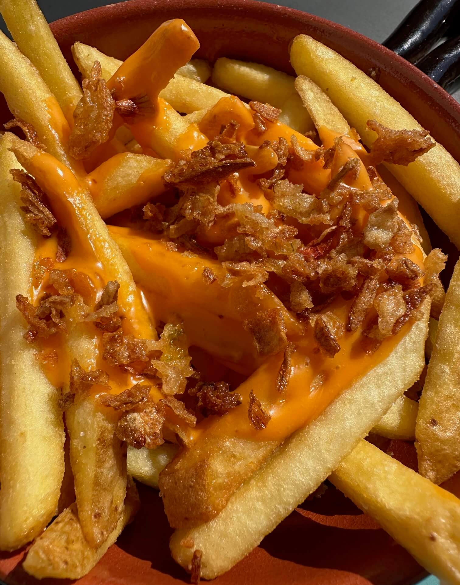 Crispy Onion Cheddar Fries - Food Gang | Pizza, Chicken Wings & Brownies Delivery in Monaco, Cap-d'Ail & Beausoleil