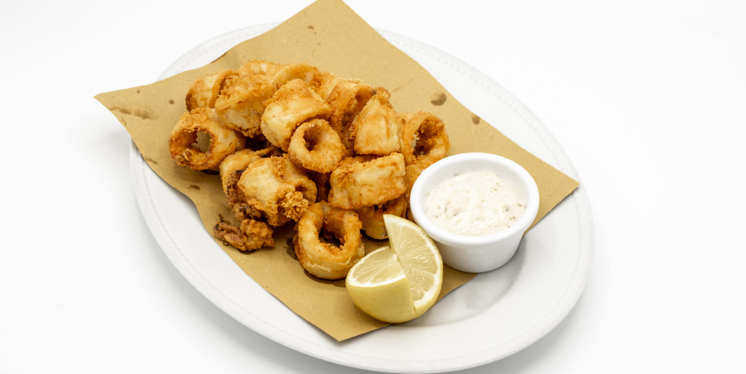 Deep fried squid with tartar sauce - Bella Vita | Italian & French Cuisine Delivery in Monaco, Cap-d'Ail & Beausoleil