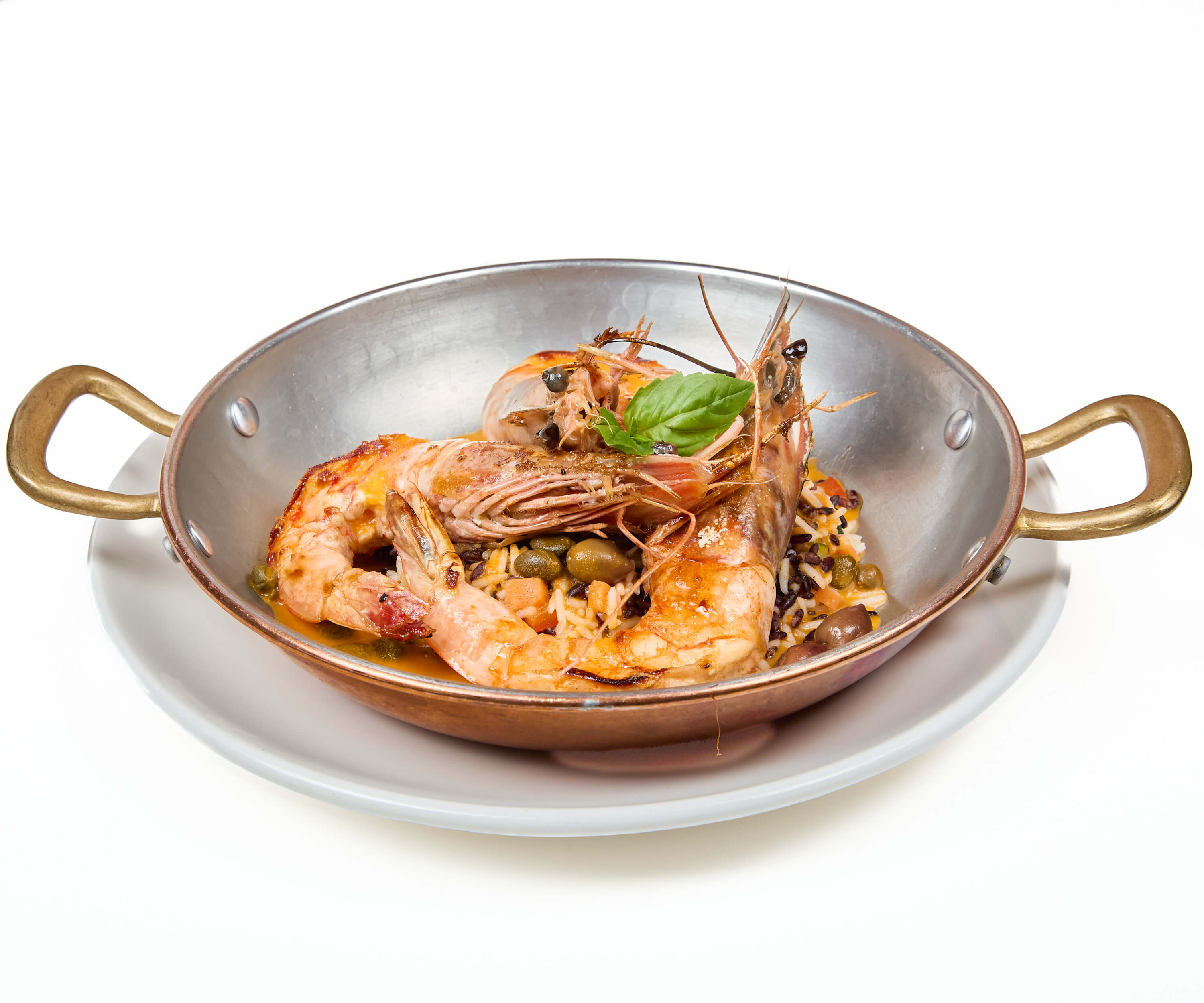 Flambéed Prawns with Pilaf Rice - La Saliere | Italian & Mediterranean Food Delivery in Monaco, Cap-d'Ail