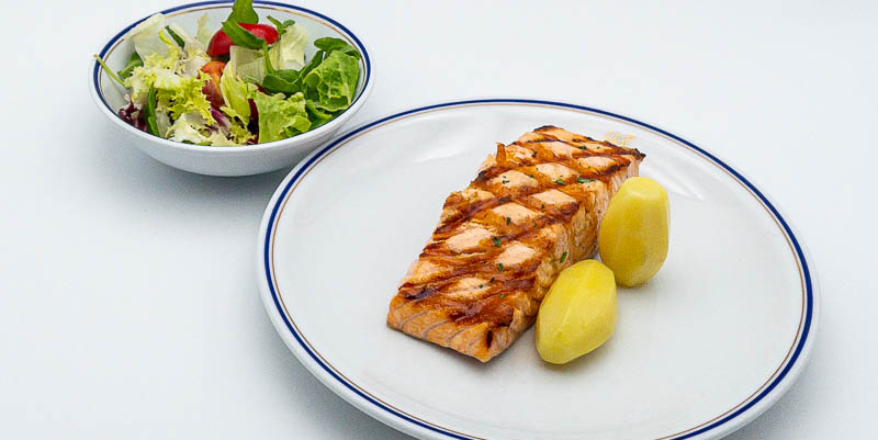 Grilled Salmon and Salad - Odéon Café by Cipriani | Gourmet Italian Delivery in Monaco