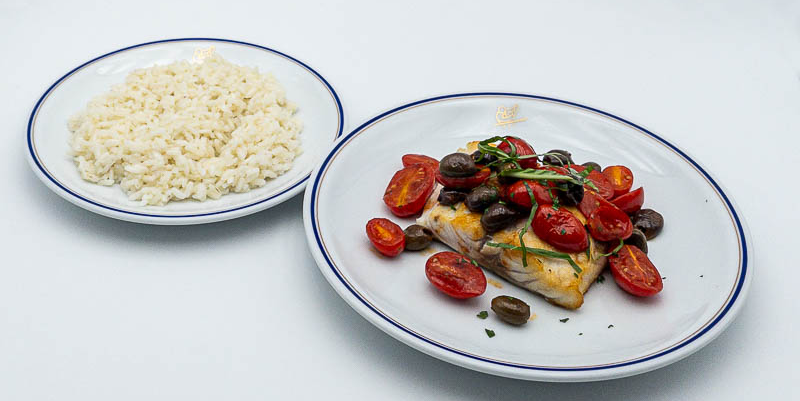 Wild sea bass tomato and olive - Odéon Café by Cipriani | Gourmet Italian Delivery in Monaco