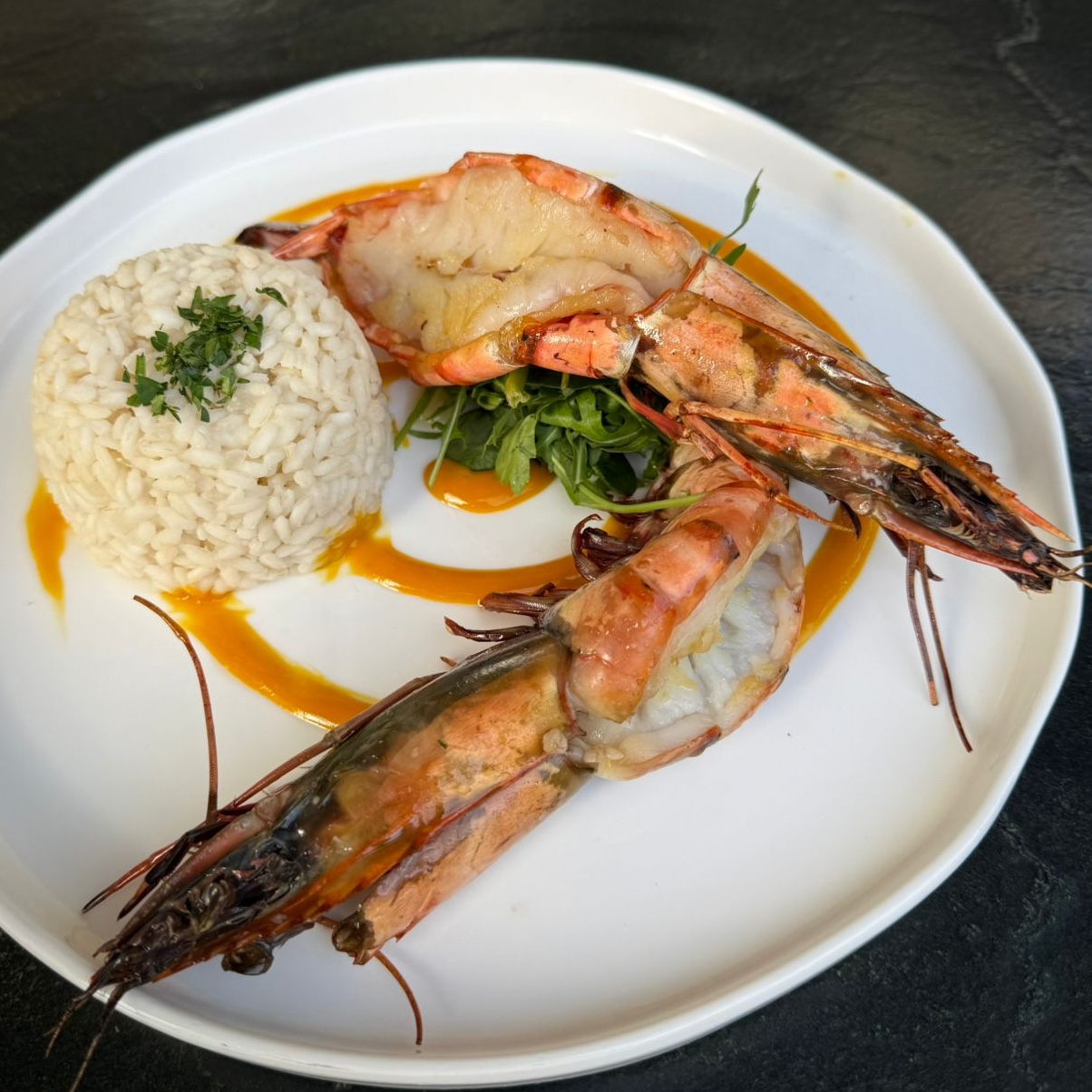 Grilled prawns with mango and chili - L'Ardoise
