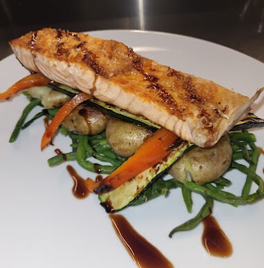 Grilled salmon - Braza's Delivery - Firewood-Grilled Portuguese Cuisine in Monaco