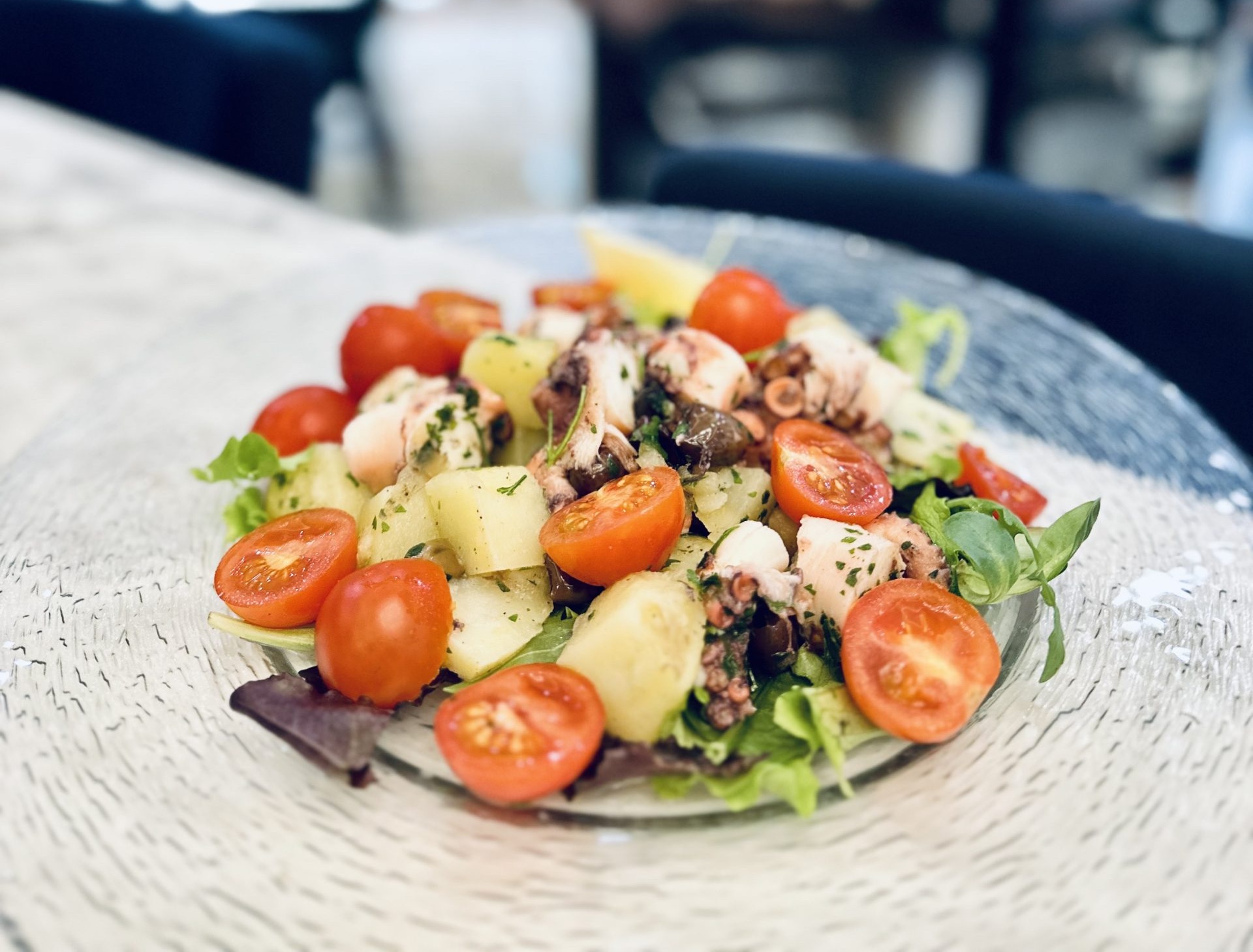 Octopus salad with warm potatoes - Bubble Bar Monaco — breakfast, burgers, pizza & pelmeni delivery