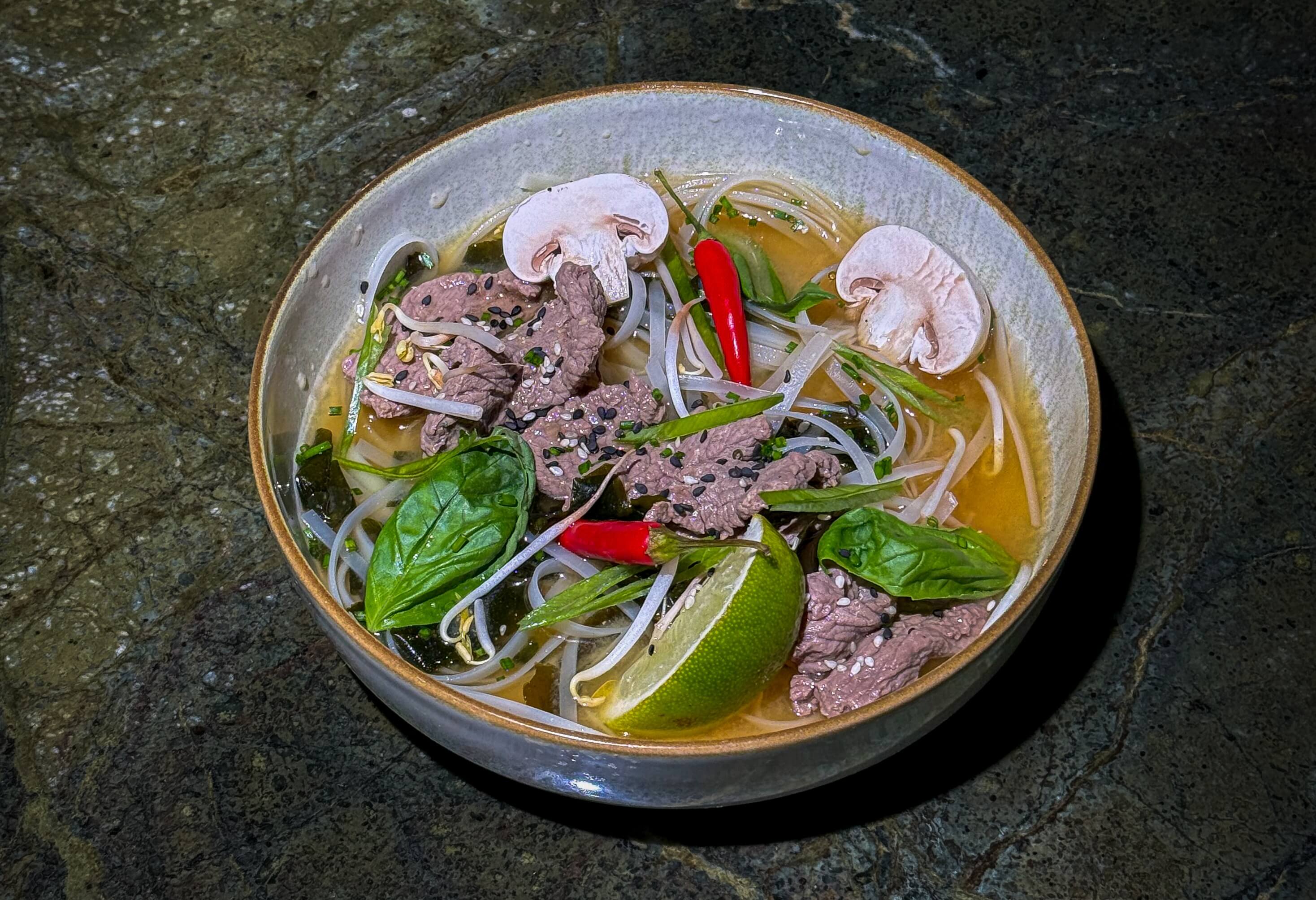 PHO Beef Soup - Spicy Bamboo Thai Monaco — Pad Thai, Bo Bun & Curry Delivery