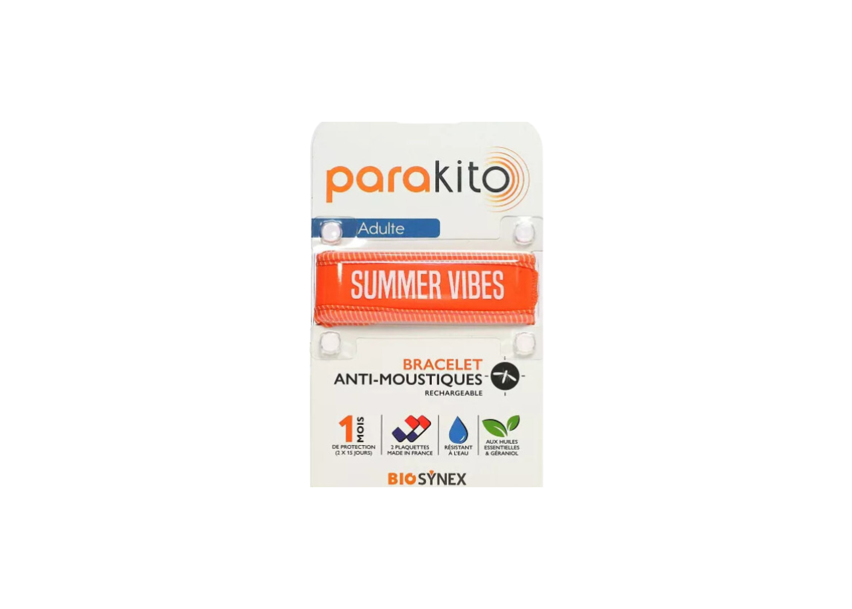 Parakito Good Vibes Rechargeable Mosquito Repellent Bracelet Adult Orange - Parmacie in 30 Minutes | Mr. Room Service