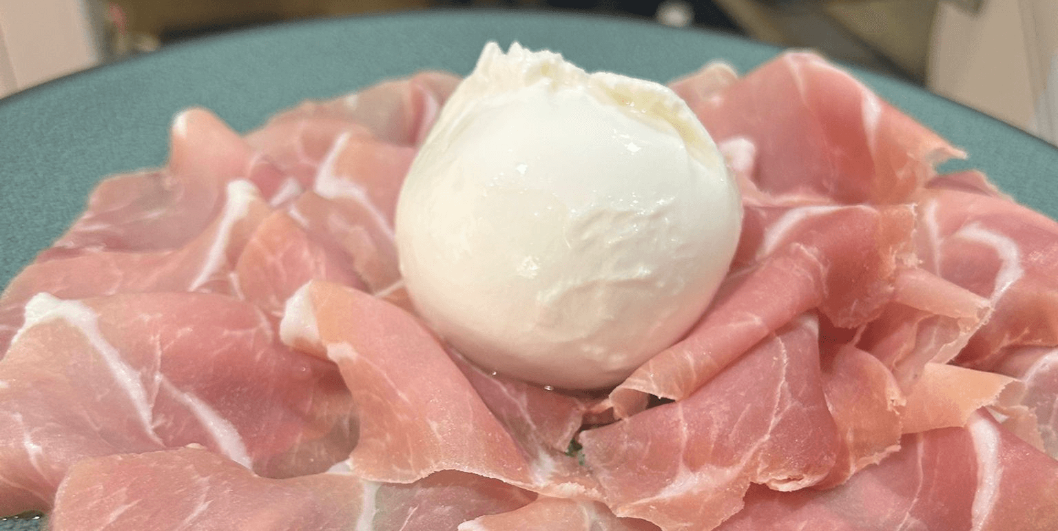 Parma ham and burrata - Amici Miei | Italian & Mediterranean Food Delivery in Monaco