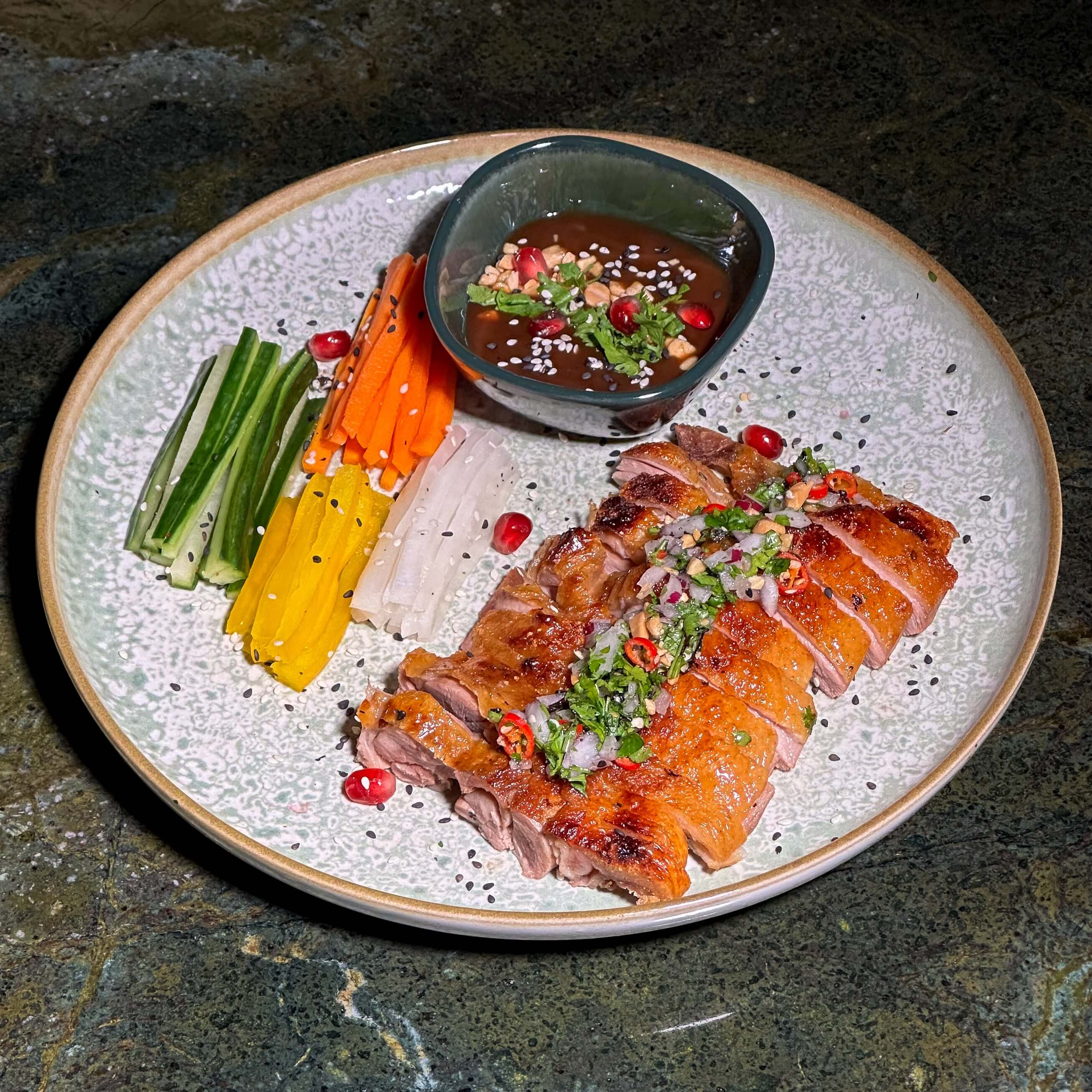 Peking Duck - Spicy Bamboo Thai Monaco — Pad Thai, Bo Bun & Curry Delivery