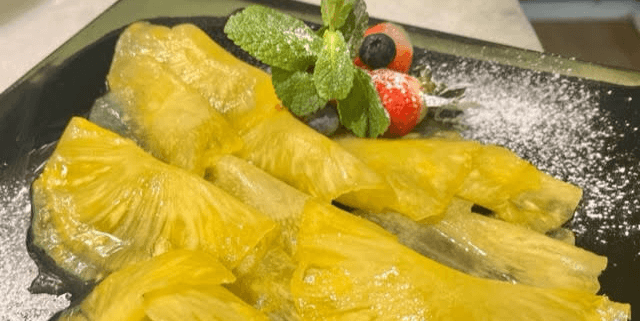 Pineapple Sliced with Freshly squeezed Orange - Amici Miei | Italian & Mediterranean Food Delivery in Monaco
