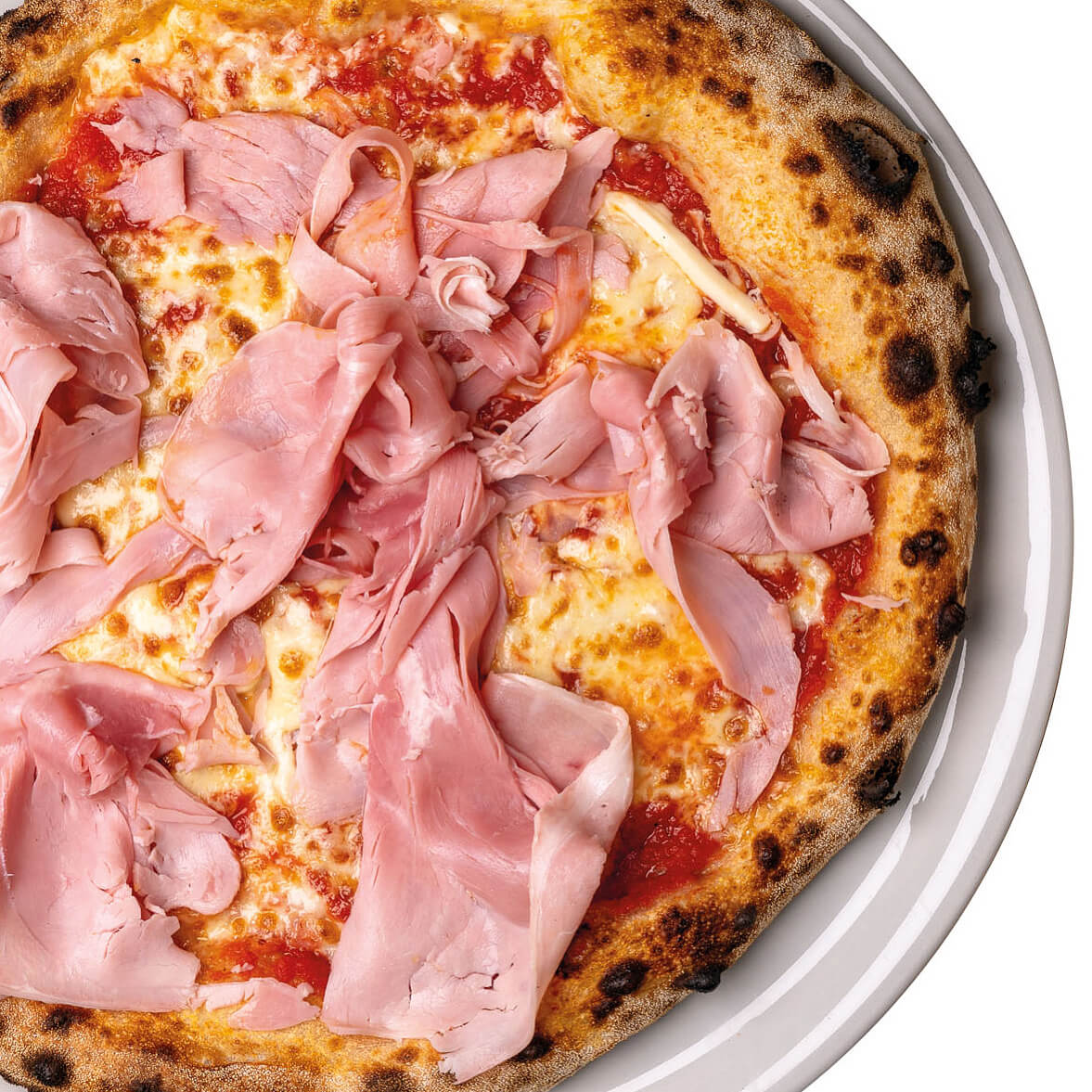 Pizza ham mozza - Bubble Bar Monaco — breakfast, burgers, pizza & pelmeni delivery