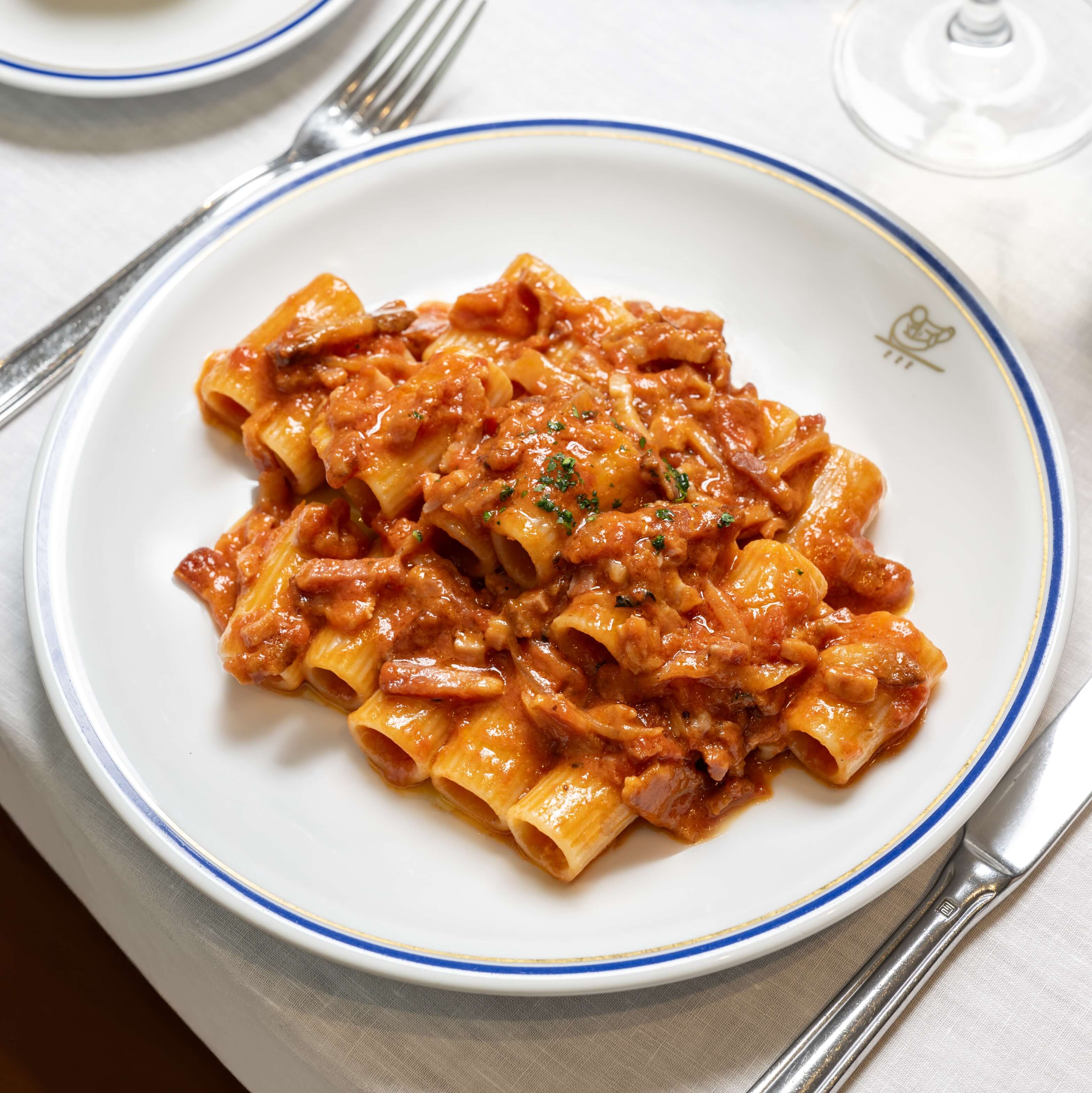 Rigatoni all' Amatriciana - Cipriani | Fine Italian Dining Delivery in Monaco