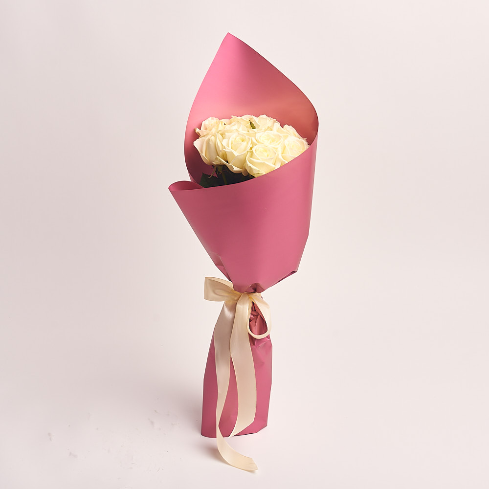 Rose Bouquet White 10pcs - Flower Delivery Monaco | Fresh Bouquets by Mr. Room Service