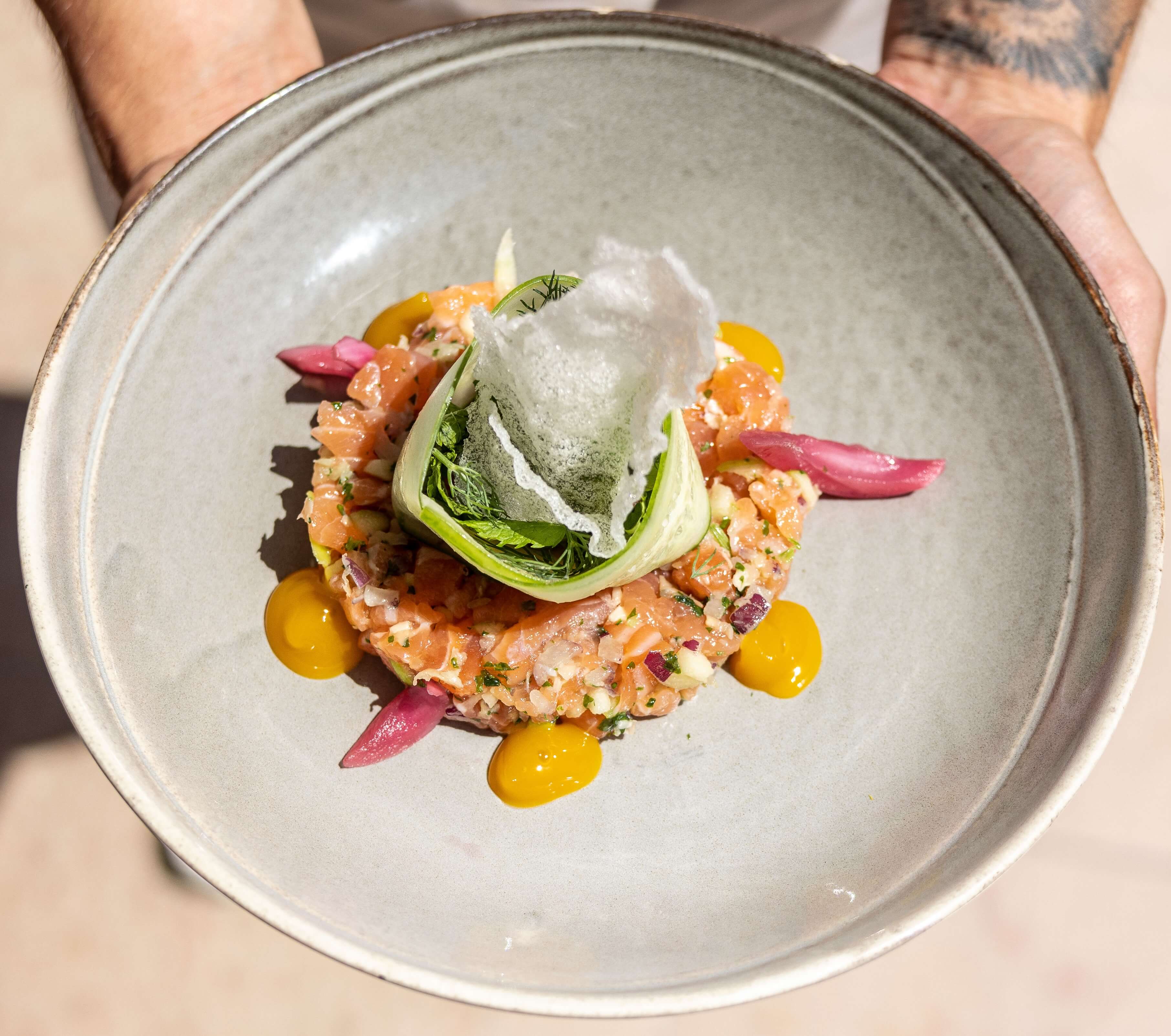 Salmon Tartare - La Note Bleue | Beachside Dining Delivery in Monaco