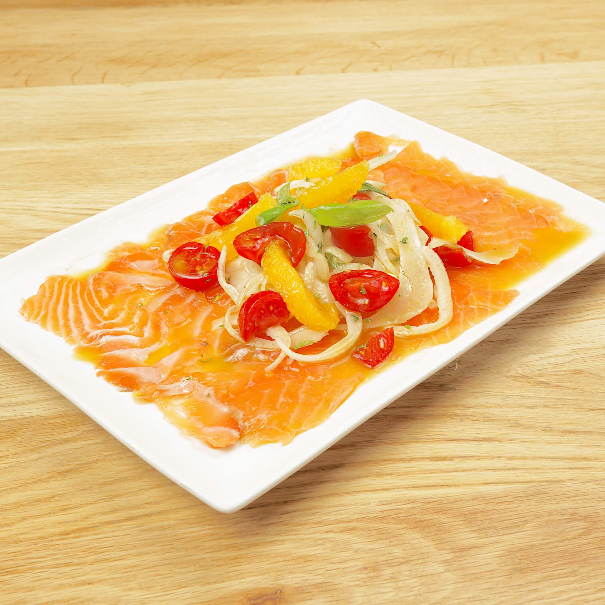 Salmon carpaccio - Bella Vita | Italian & French Cuisine Delivery in Monaco, Cap-d'Ail & Beausoleil