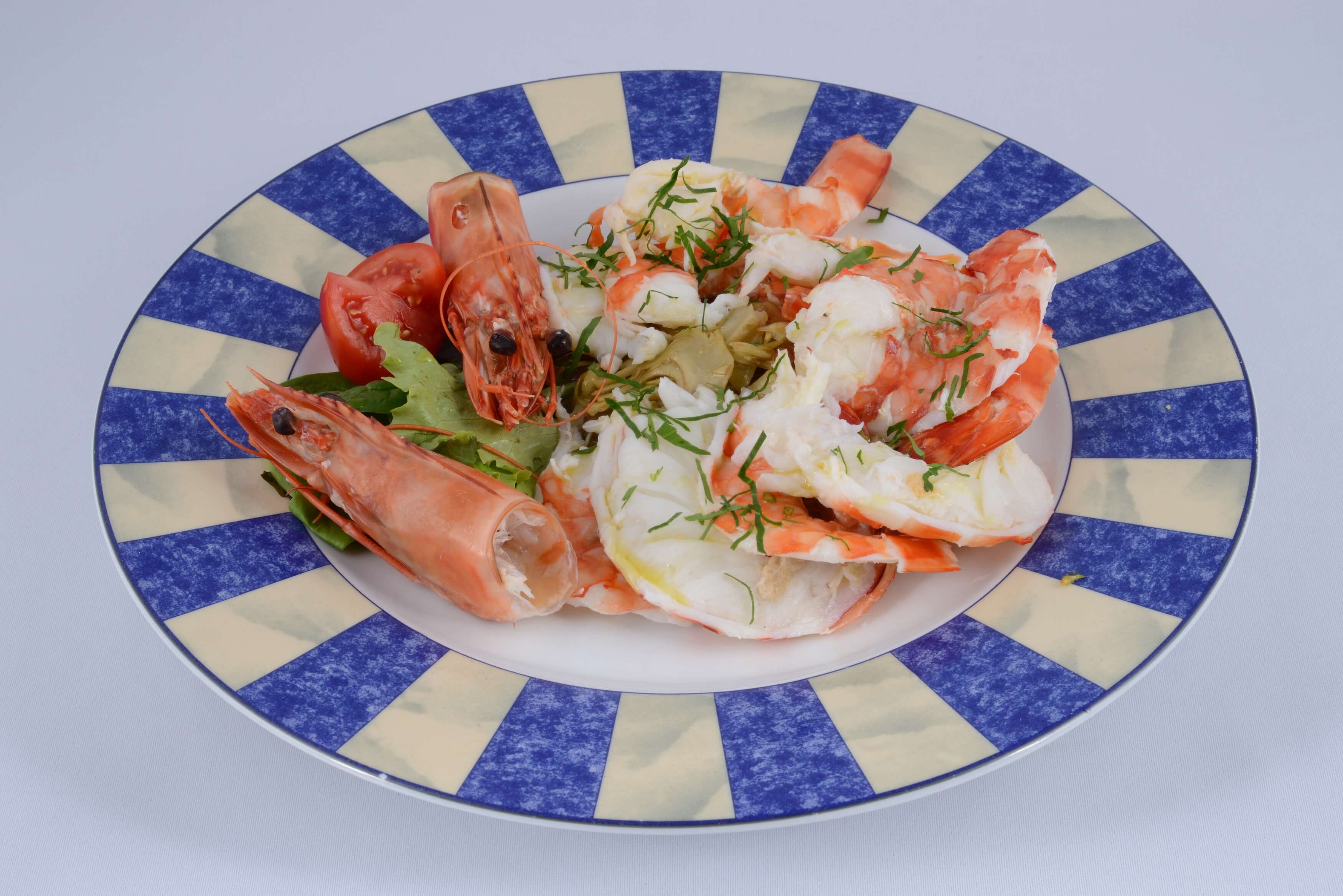 Scampi with zucchini - Le Sans Souci | French Cuisine Delivery in Monaco