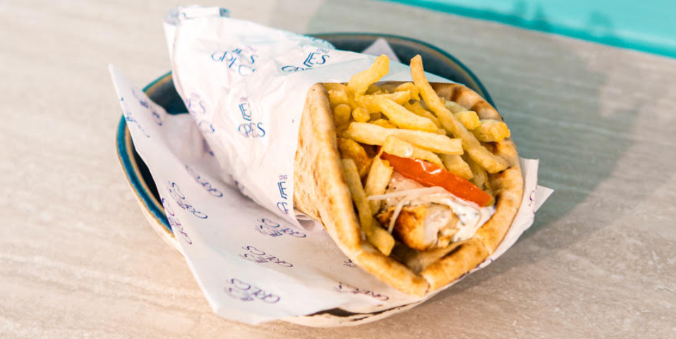 Pita Souvlaki Poulet - Chez Les Grecs | Livraison Cuisine Grecque à Monaco, Cap-d'Ail & Beausoleil