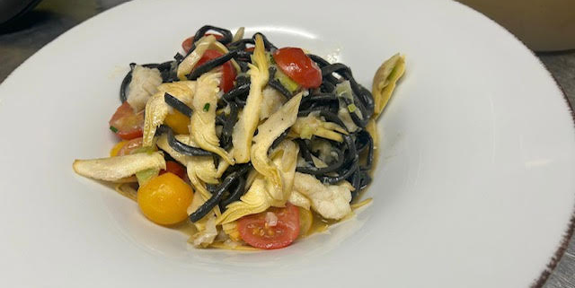 Squid ink Troccoli  - Amici Miei | Italian & Mediterranean Food Delivery in Monaco