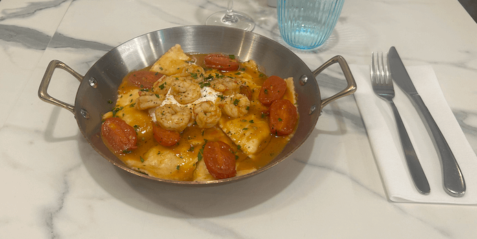 Stuffed ravioli lemon and ricotta with prawns - Casa Amodio | Delivery in Monaco