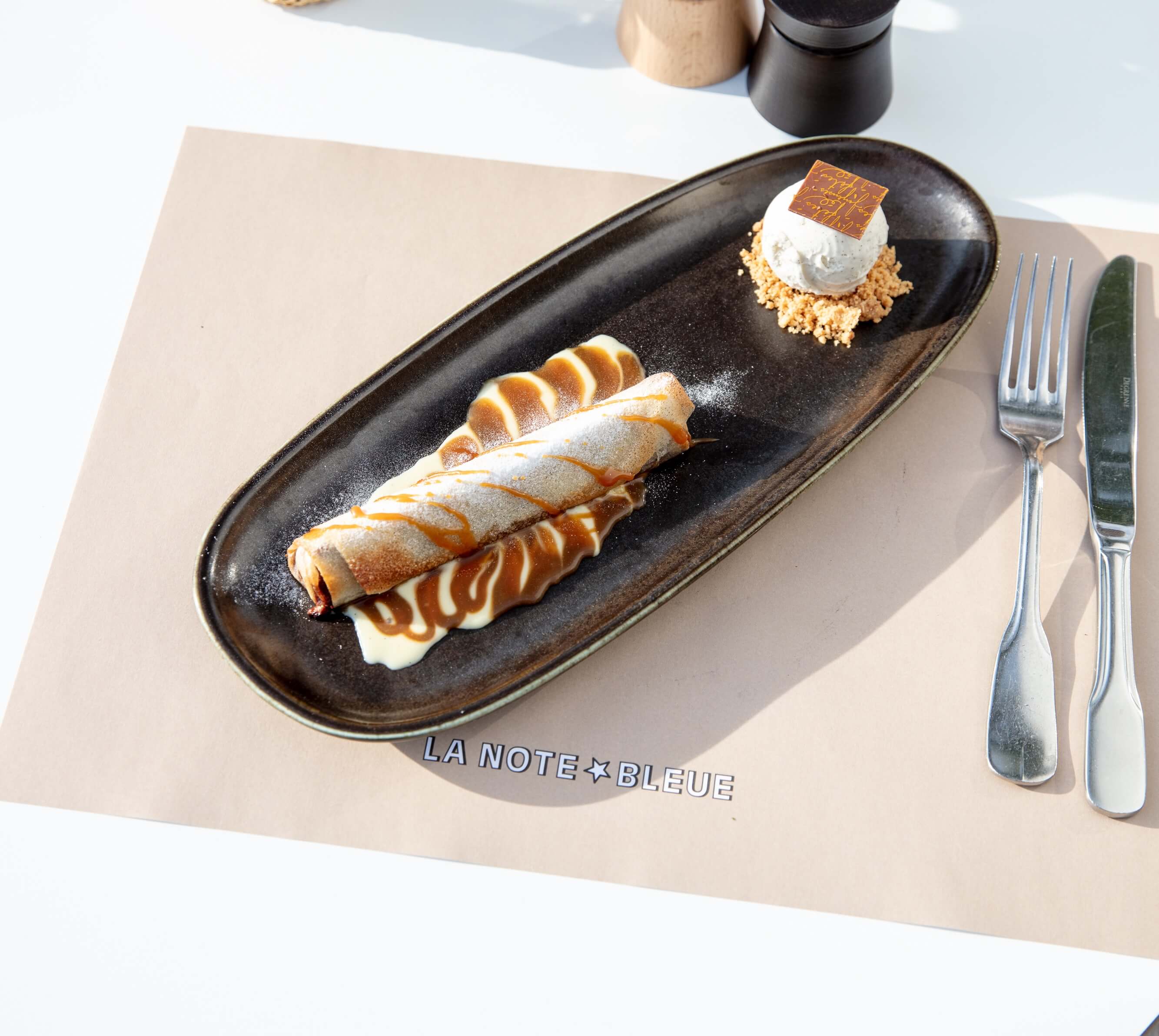 Toblerone baked in filo pastry - La Note Bleue | Beachside Dining Delivery in Monaco