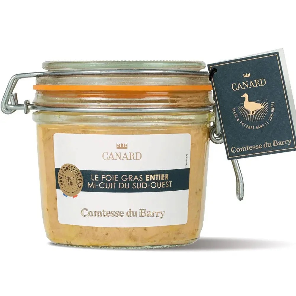 Whole Duck Foie Gras, Delicately Semi-Cooked, in a Glass Jar 300G - Foie Gras Comtesse du Barry