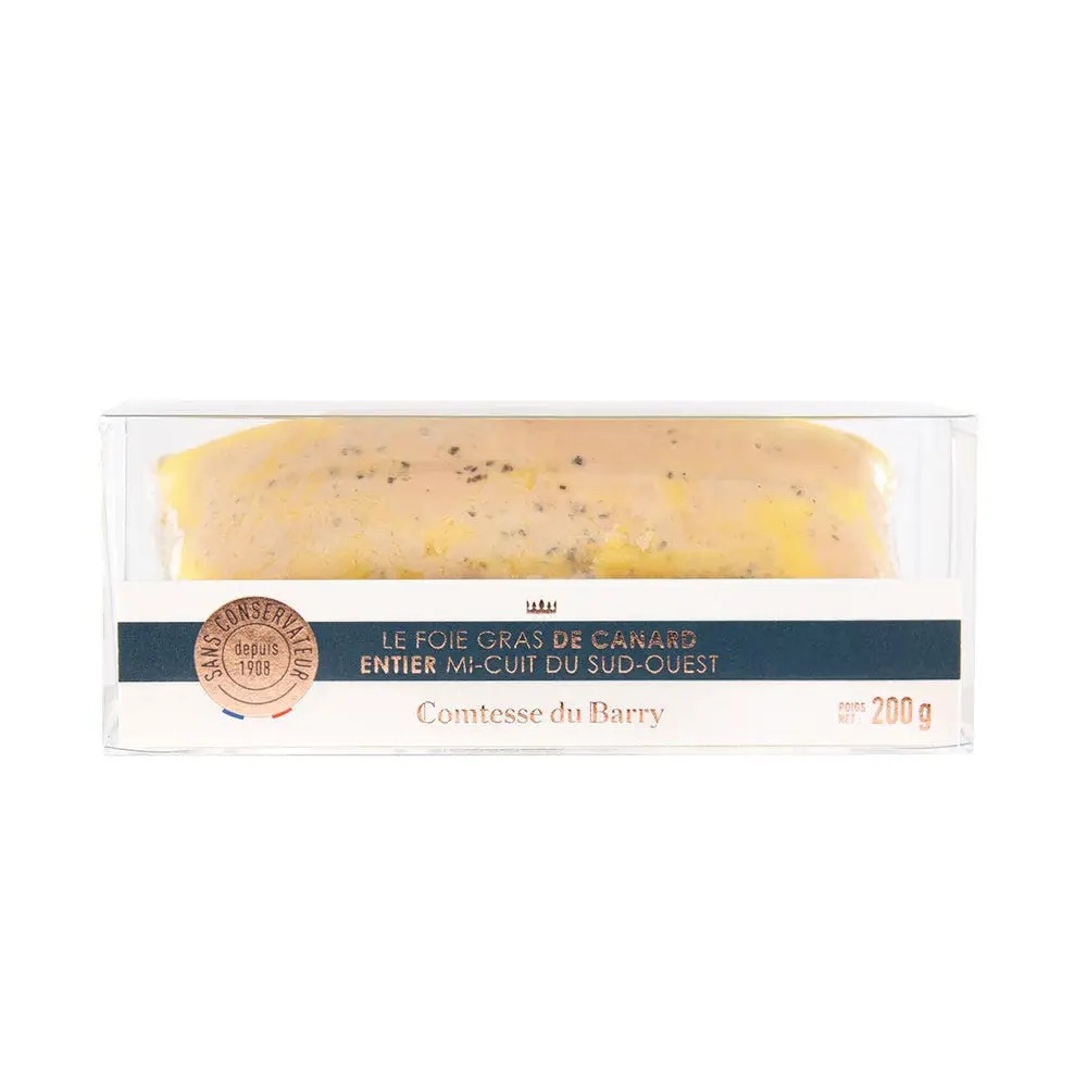 Whole Duck Foie Gras, South-West France Origin, Semi-Cooked – 200g (Vacuum-Packed) - Foie Gras Comtesse du Barry