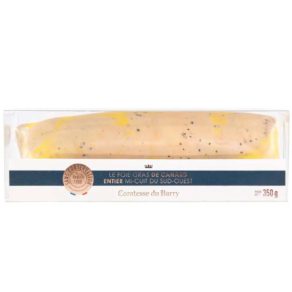Whole Duck Foie Gras, South-West France Origin, Semi-Cooked – 350G (Vacuum-Packed) - Foie Gras Comtesse du Barry