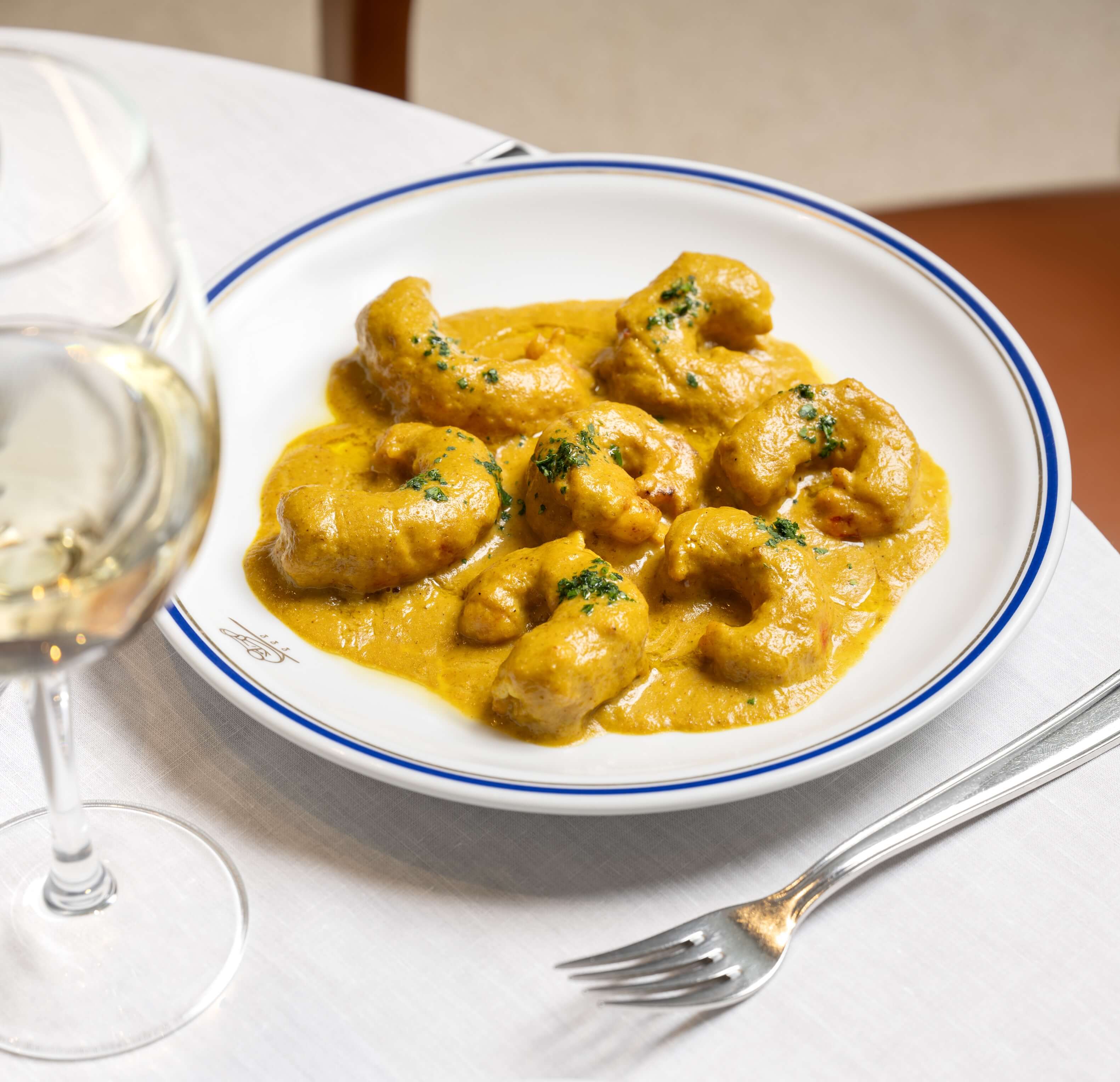 Wild Argentinian Prawns with Curry Sauce and Rice Pilaf - Cipriani | Fine Italian Dining Delivery in Monaco